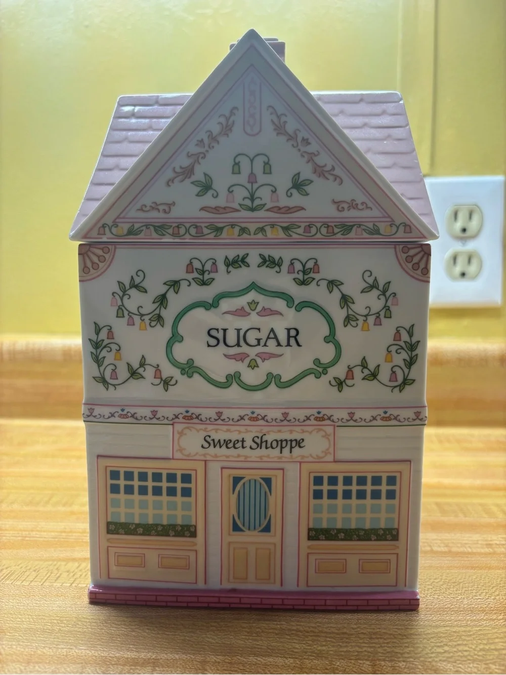 Lenox Sweet Shoppe Ceramic Sugar Canister - Pink, White, Green